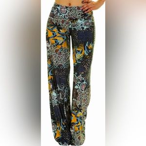 LA apparel uptown floral high waisted wide leg palazzo style pant S NWOT 🎉SALE